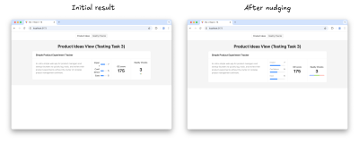 A before-and-after comparison showing the UI's visual improvement.
